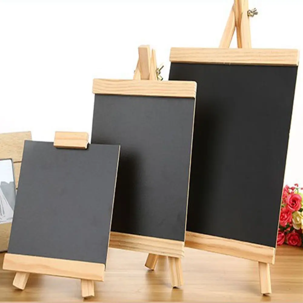 Mini Writing Black Collapsible Chalk Pine Wood Easel Wooden Boards Blackboard Chalkboard