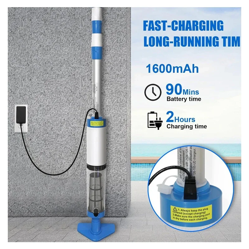 مكنسة كهربائية لحمام السباحة عالية الطاقة، آلة شفط حمام السباحة، مزيل الأوساخ للسبا، حوض استحمام ساخن وحمامات السباحة فوق الأرض #6