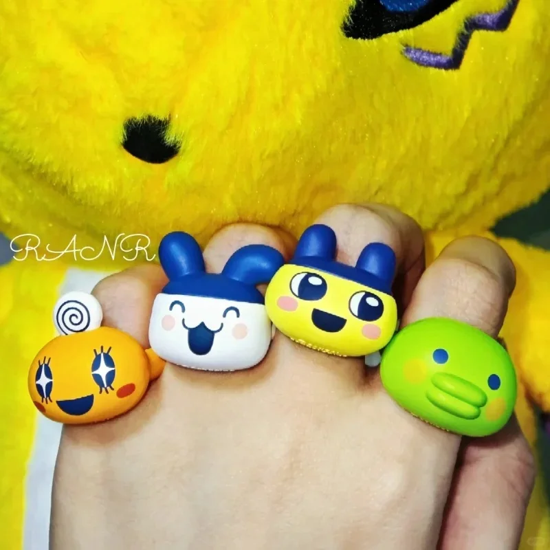 Bandai Tamagotchi Big Head Decorative Ring Charms Twisted Eggs Pet Model Pendants Gifts Styling Character