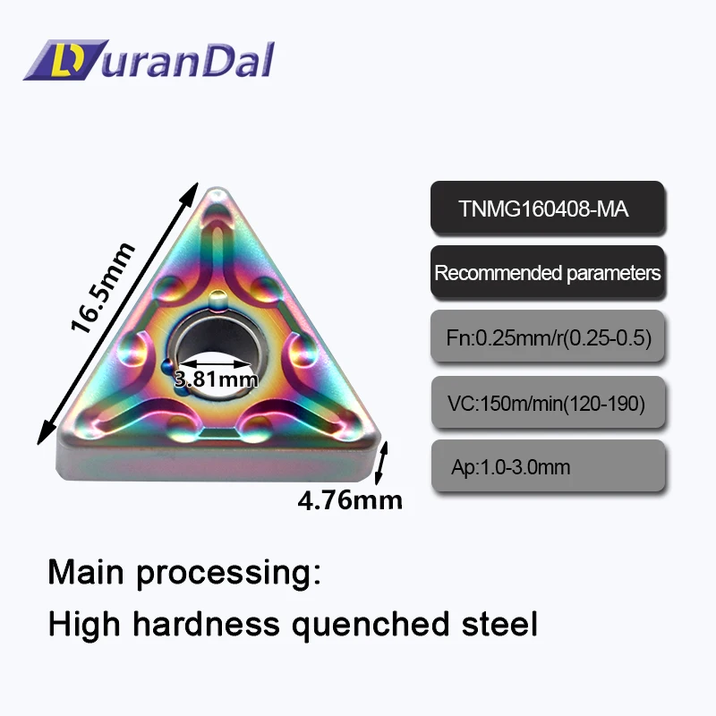 For Hard Steel TNMG 160404 TNMG 160408 High Quality Colorful Tungsten Carbide Inserts Turning Tool CNC Metal Lathe Cutting Blade