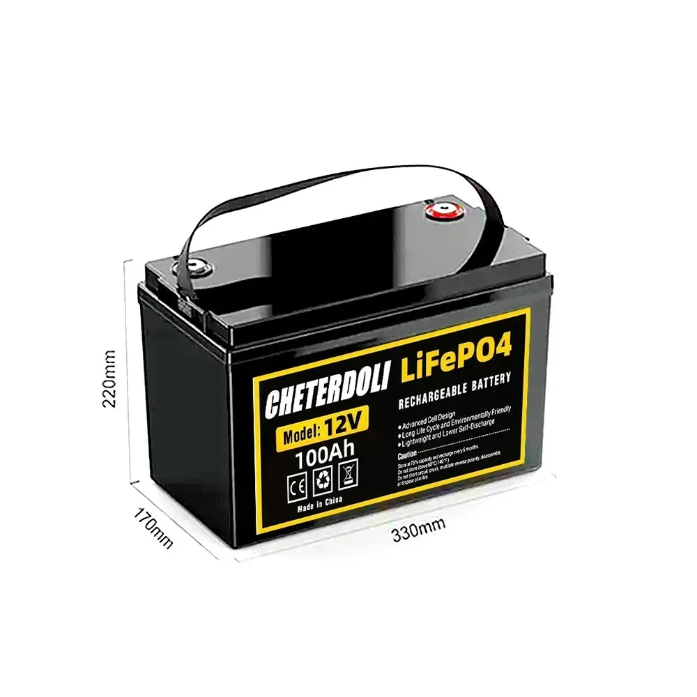 LiFePO4 12V 100Ah LiFePO4 Lithium Iron Phosphate Battery Pack Built-in BMS 5000 Cycles For RV Campers Golf Cart Solar Storage