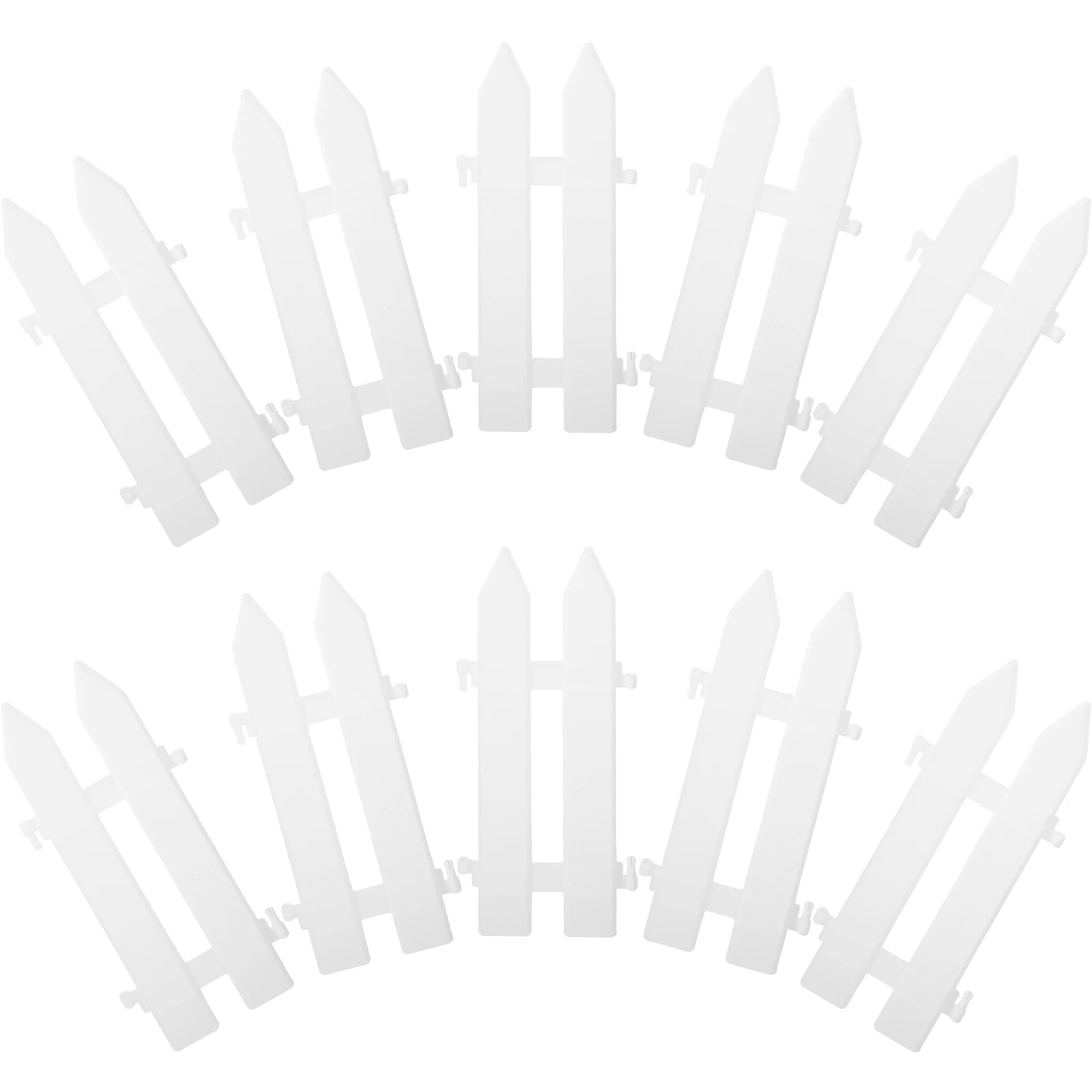 

10pcs White Plastic Fence for Garden Decoration Christmas Props Tough Material Miniature Landscape Border Yard Gate