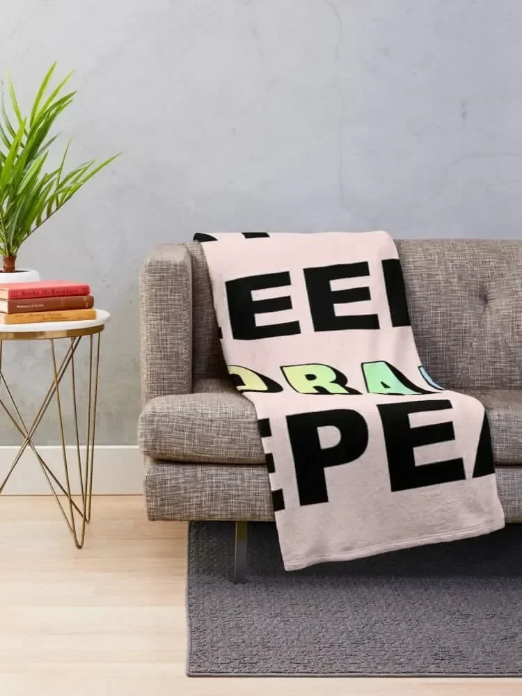 Eat Sleep K-Drama Repeat Throw Blanket Bed Fashionable valentine gift ideas Flannel Blankets