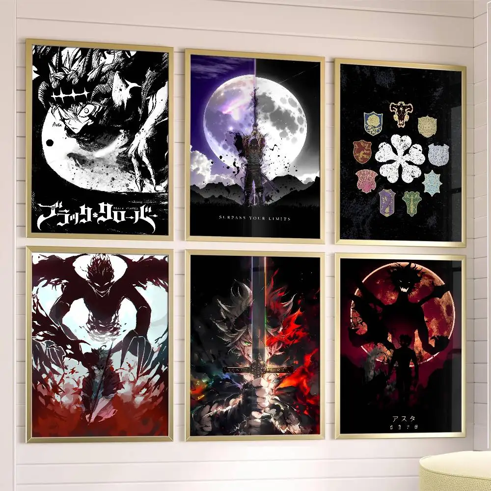 

B-Black Clovers Poster Posters,waterproof Paper Stickers,coffee Shops,bar Living Rooms