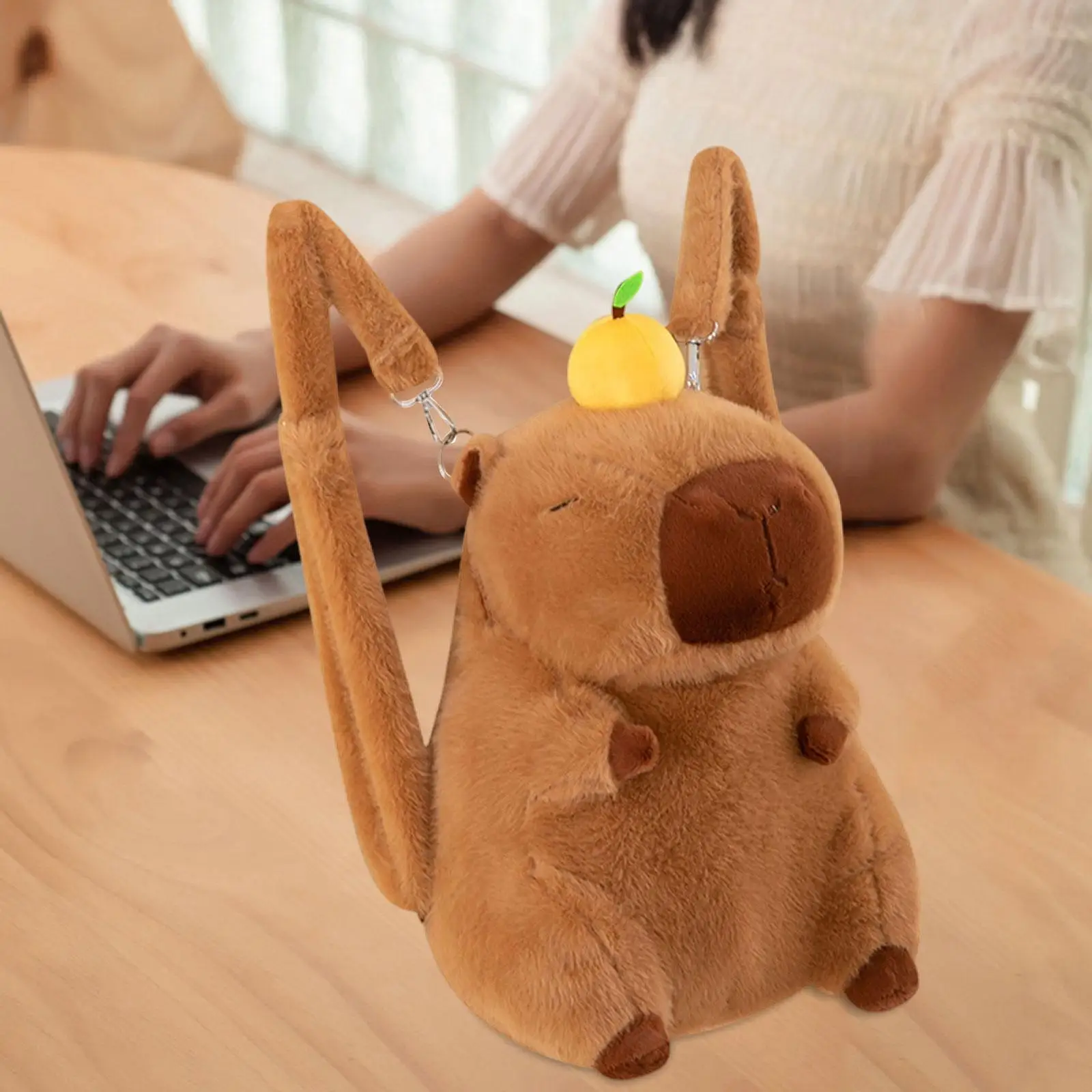 Capibara Rugzak Pluche Praktische Lichtgewicht Grappige Comfortabele Knuffel Dier