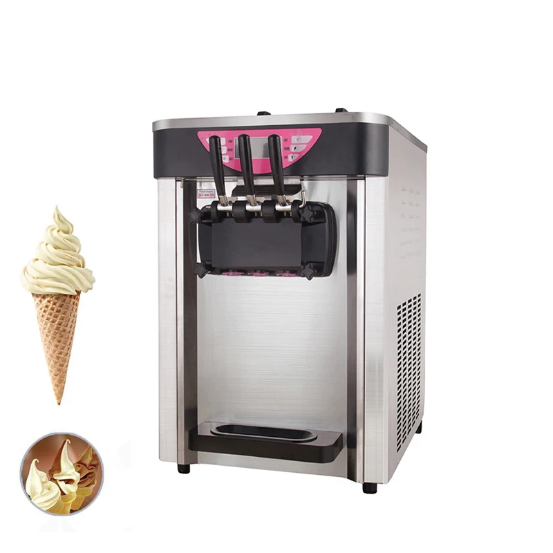 

High Quality Strawberry Flavored Soft Ice Cream Machine, Commercial Desktop Frozen Yogurt Machine