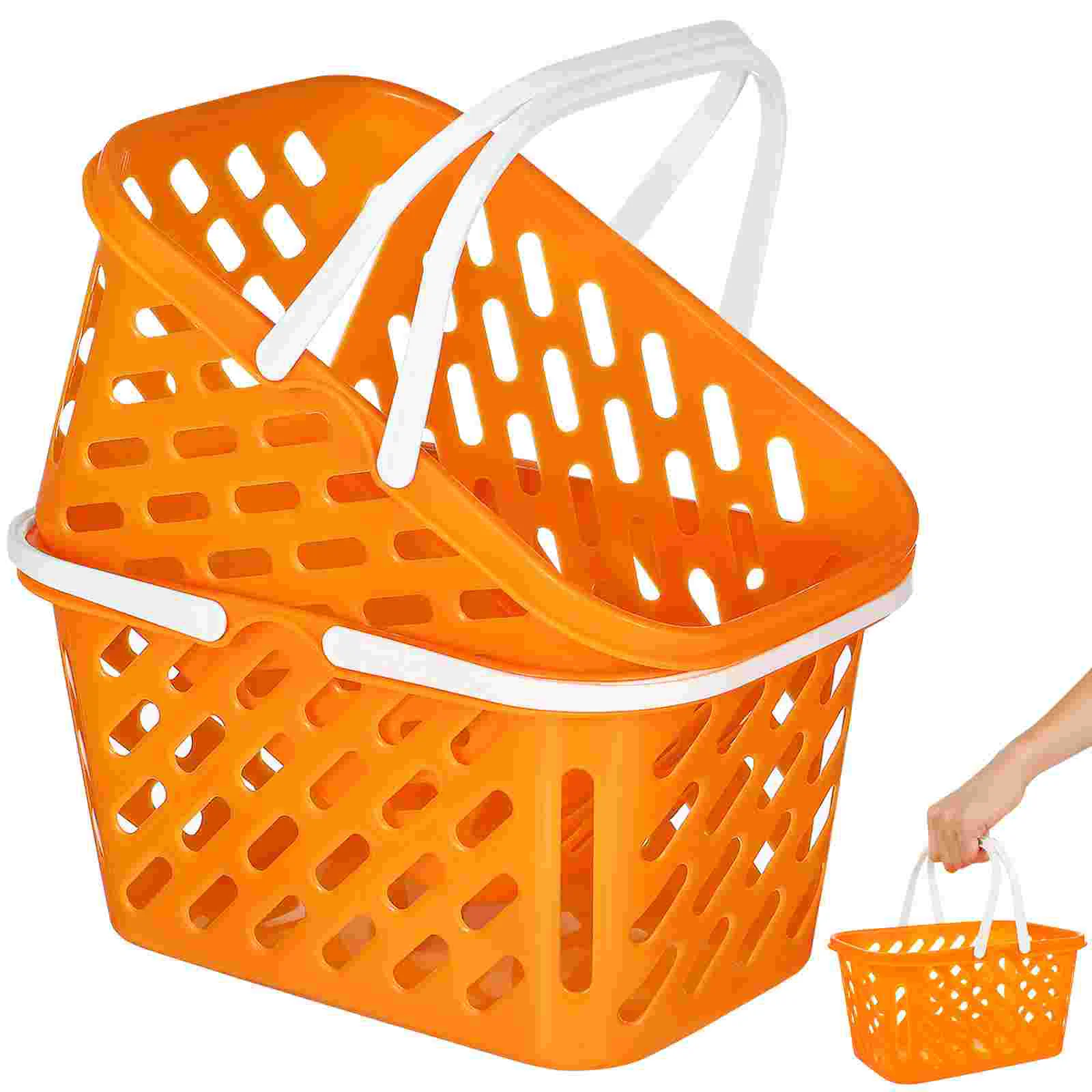 2 Pcs Shopping Basket Savings Childrens Toys Kids Grocery Bathroom Pizza Portable Baskets Abs Raw Material Storage Organizer