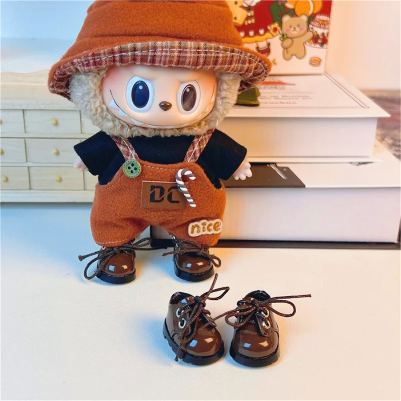Labubu يمكن ارتداء الأحذية 17 سنتيمتر Rabub قلادة يمكن ارتداء الأحذية 10 سنتيمتر القطن دمية الأحذية العادية Labubu دمية هدية صغيرة