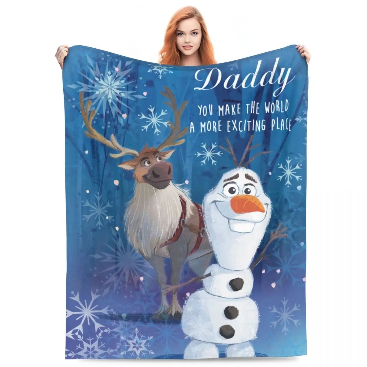 Frozen Movie Warm Soft Blanket Olaf and Sven Travel Office Plush Throw Blanket Funny Living Room Flannel Bedspread Sofa Cover