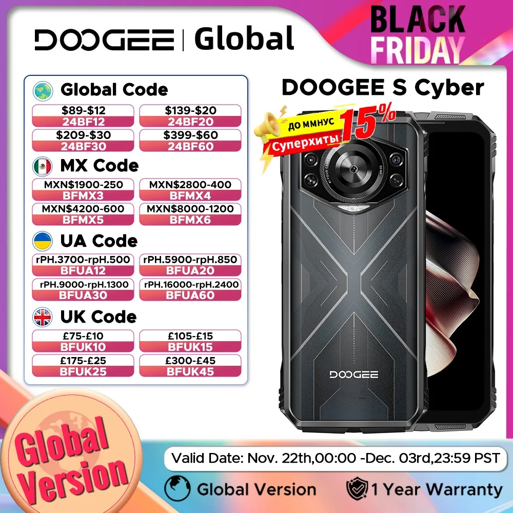 Global Version DOOGEE S Cyber Rugged Phone 6.58