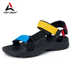 New Genuine Leather Men Sandals Comfortable Suede Sole Outdoor Sandalias Men Summer Beach Sandals Hollow Men Shoes Foot Wear