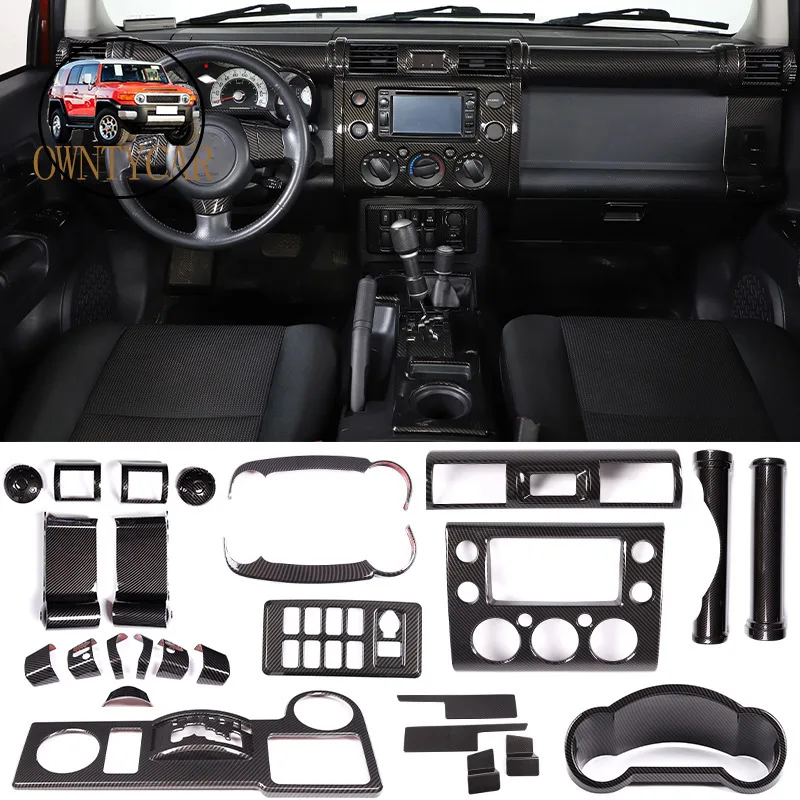 

Для Toyota FJ Cruiser 2007-2021, АБС-пластик, углеродное волокно, центральное управление, приборная панель, рулевое колесо, дверное украшение, наклейка, ...