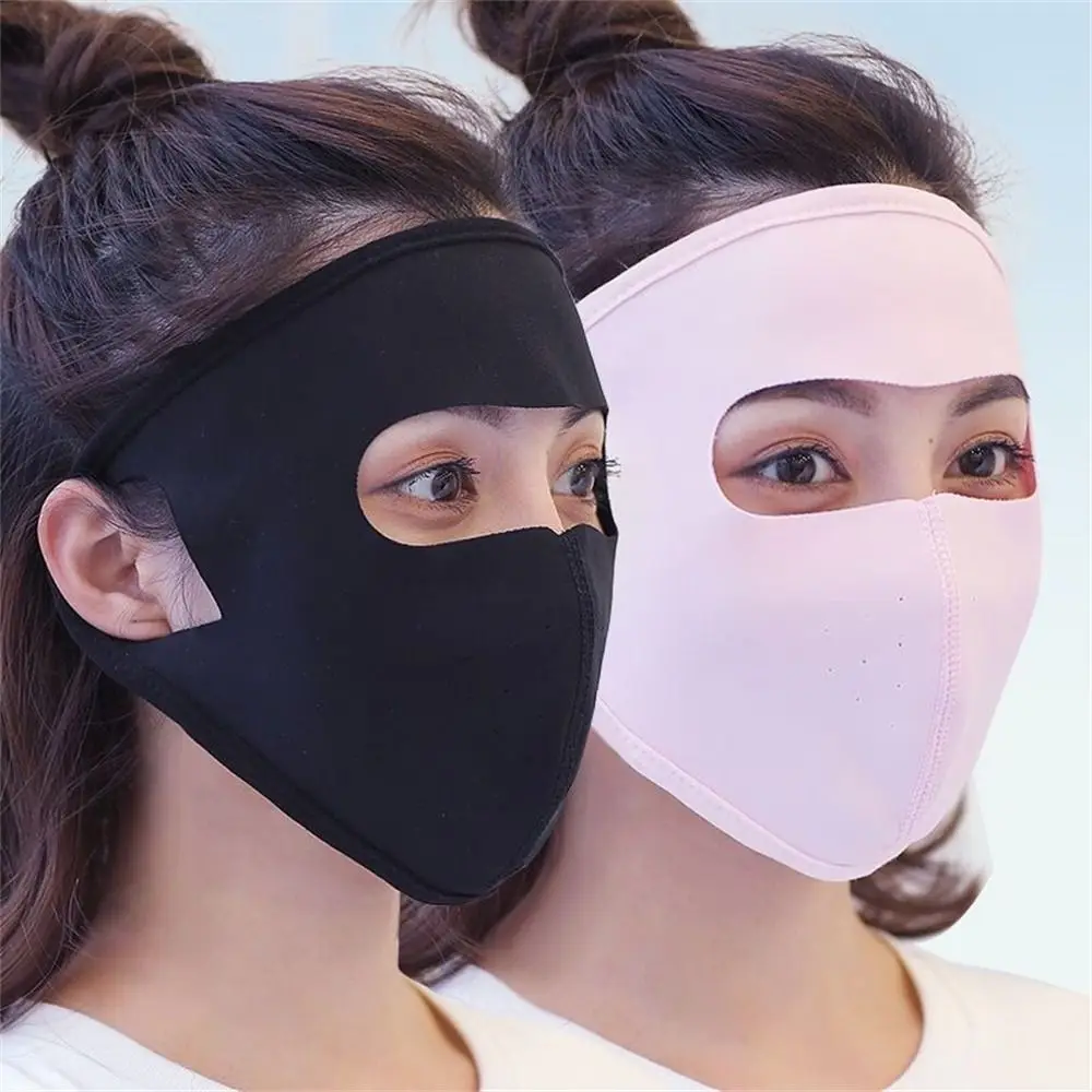 Ice Silk UV Protection Mask Fashion Full Face Breathable Sun Protection Mask Thin Sunscreen Face Cover Outdoor Cycling