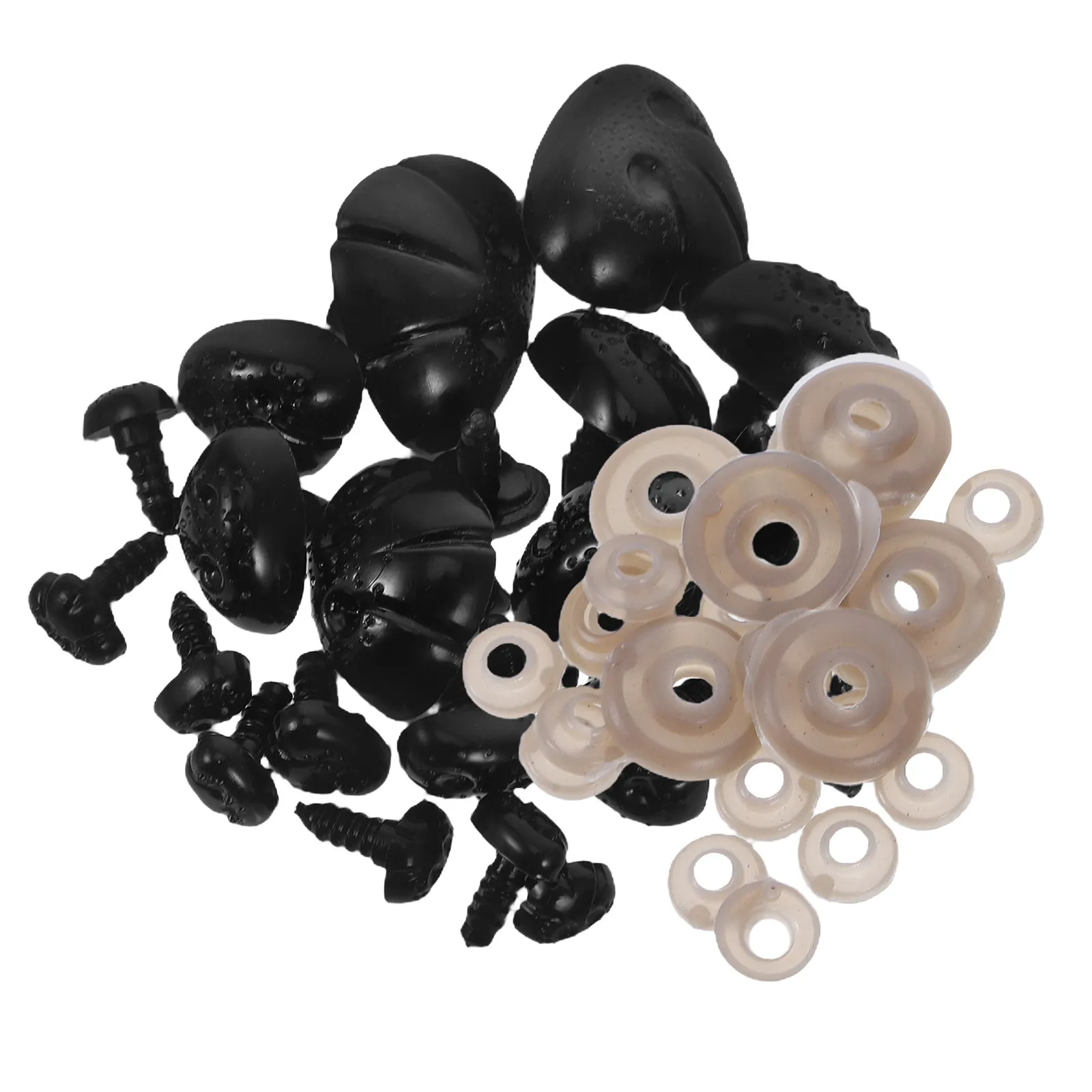 

30Pcs Plastic Safety Animal Nose Set Washers Included Secure Attachment DIY Stuffed Animals Crafts Accessories for Repair and