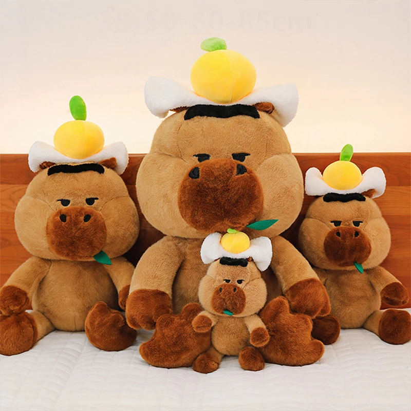 New Capybara Plush Toy Stuffed Animal for Kids Birthday Xmas Gift Soft Cuddly Doll Baby Comforter Bath Time Buddy Plush Pillow