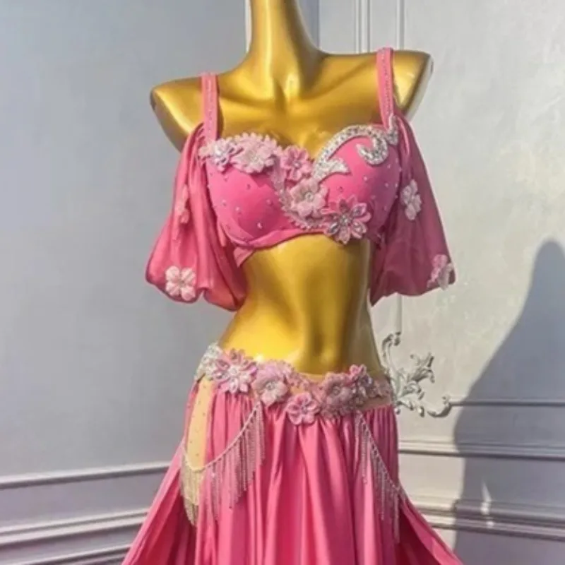 Customized Belly Dance Costumes Performance Dress Female 2025 New Set Eastern Dancewear Practice Dress Bras and Long Skirt Suit