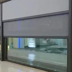 Custom Outdoor Waterproof Electric Double Roll Blind and Shade Screen, Hurricane Fabric, PVC Outdoor Track Window Curtain