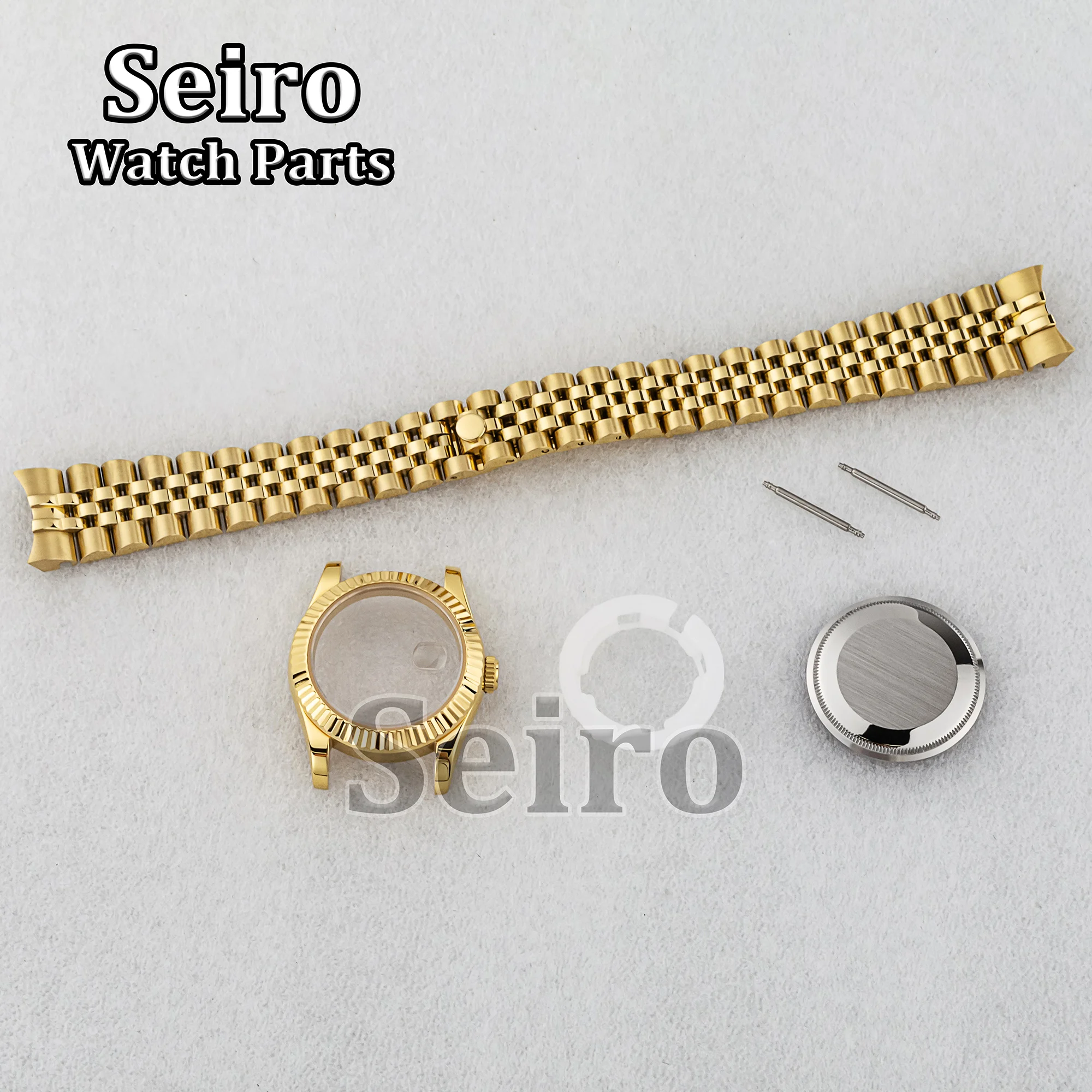 

33MM Lady Sapphire Glass Crytsal NH05 Watch Case 17MM Jubilee Strap Stainless Steel Modified Parts for Datejust NH06 Movement