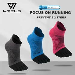 WRELS-Chaussettes de sport respirantes à cinq doigts, chaussettes anti-friction, absorbant la sueur, confortables et saillantes, chaussettes invisibles avec orteils