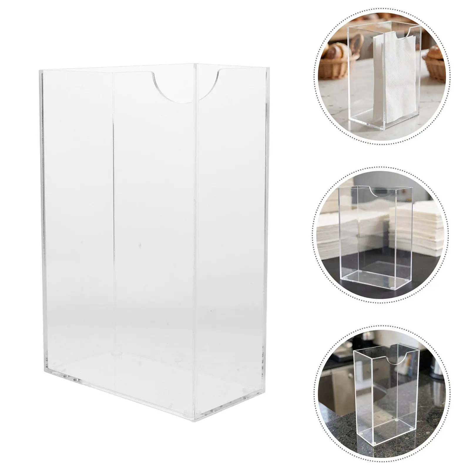 Square Acrylic Napkin Holder Table Serviette Tissue Dispenser for Bathroom Guest Towel Acrylic Pad Napkin Storage Organizer
