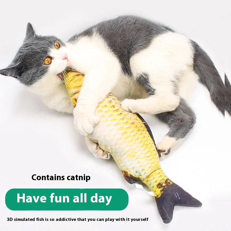 Cat Toy Training Entertainment Fish Plush Stuffed Pillow 20Cm Simulation Fish Cat Toy Fish Interactive Pet Chew Toy Pet Supplies