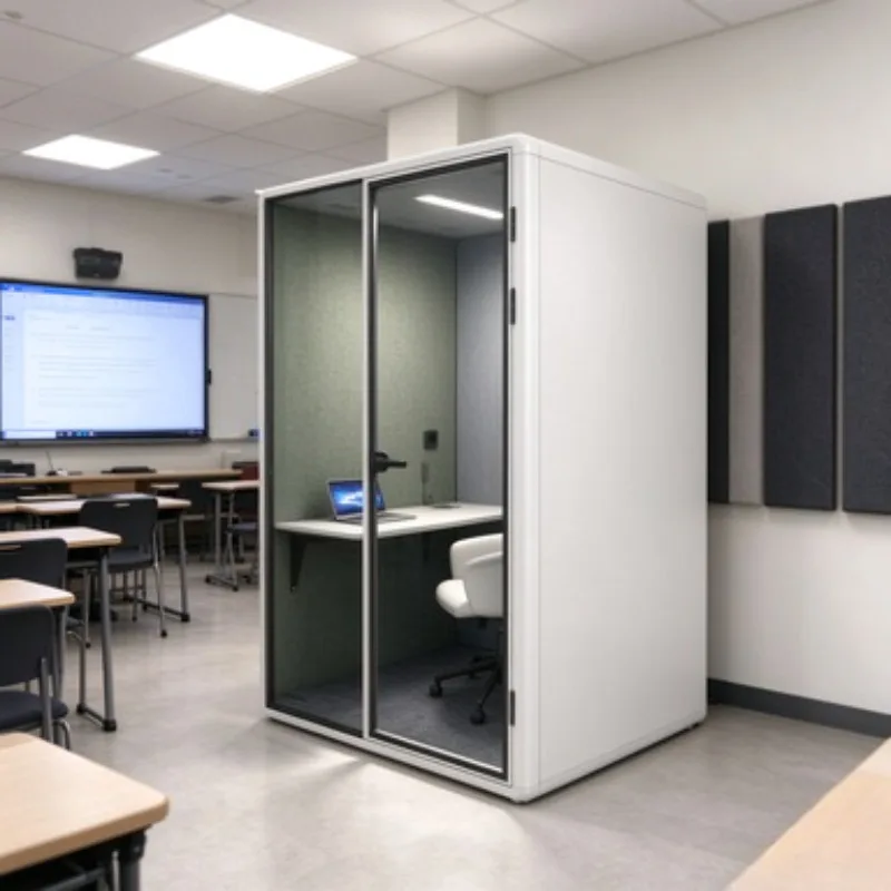 custom made  Standing Support Design Silent Cabin Open Space Noise Reducing Private Soundproof Booth Shared Mini Removable