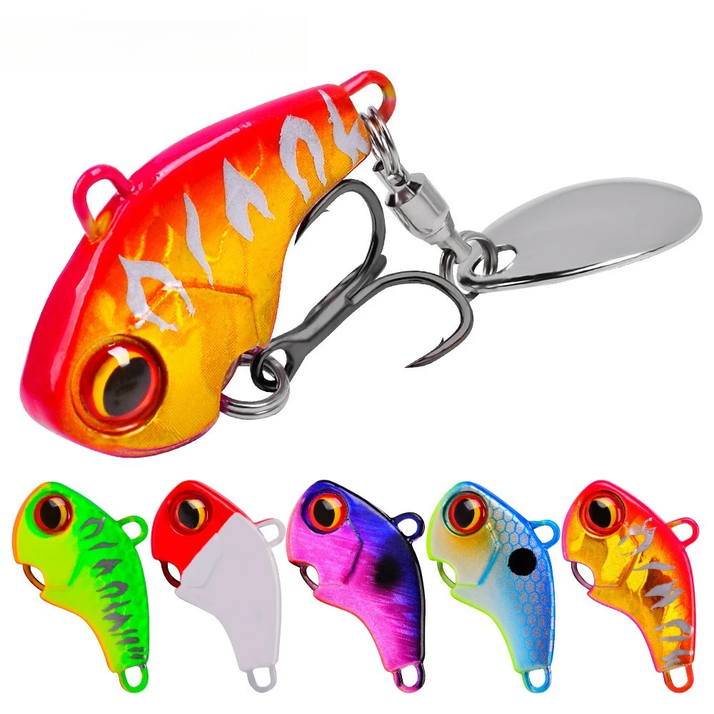 1 pcs Mini Raw Metal VIB Long-Cast Spinnerbait with Spinner, Sinking Type Wobbling Spinners  Spinning Spoon-Shaped Lure