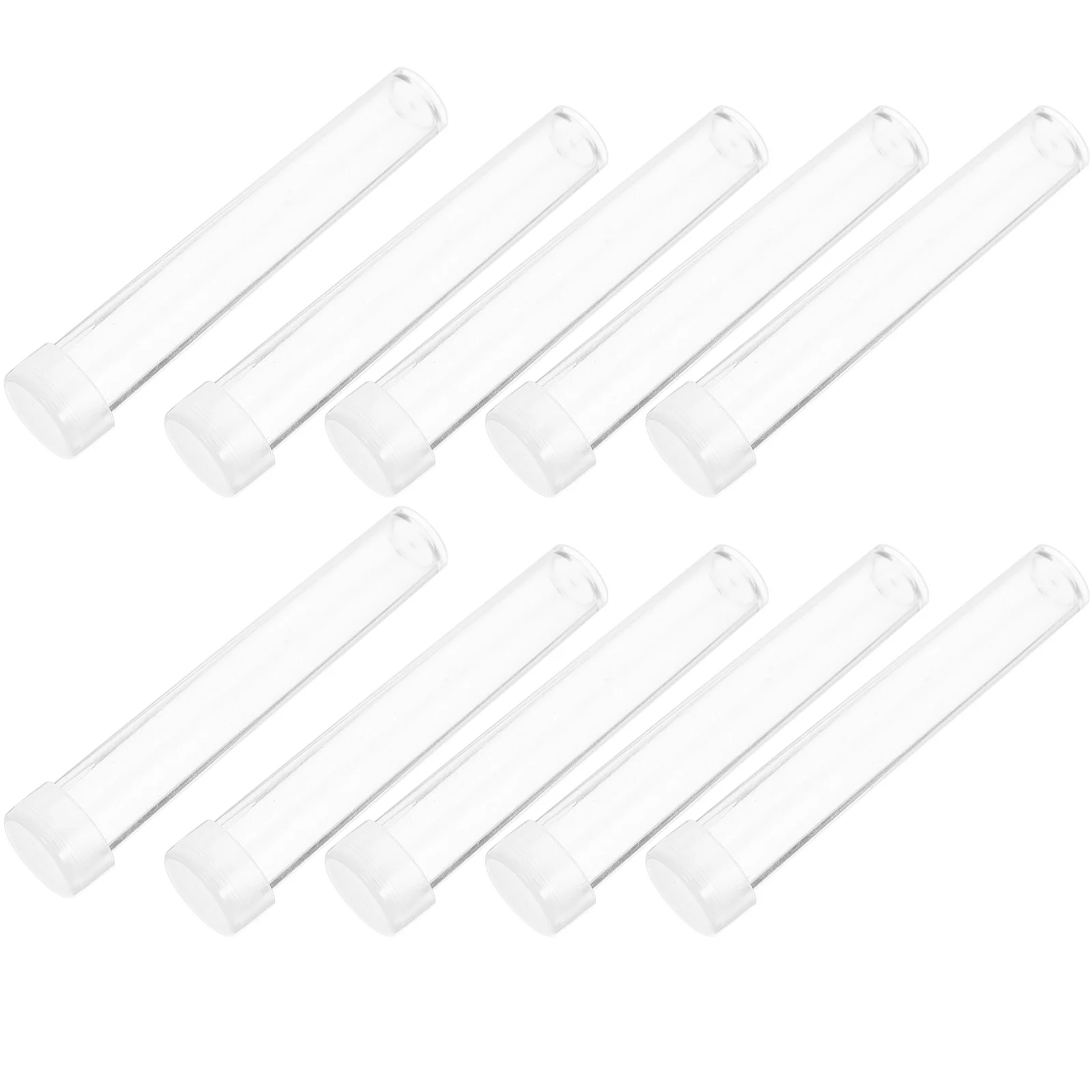 

25Pcs Clear Plastic Test Tubes Leak Proof Lids Portable Laboratory Transparent Experimental Sample Storage Tubes