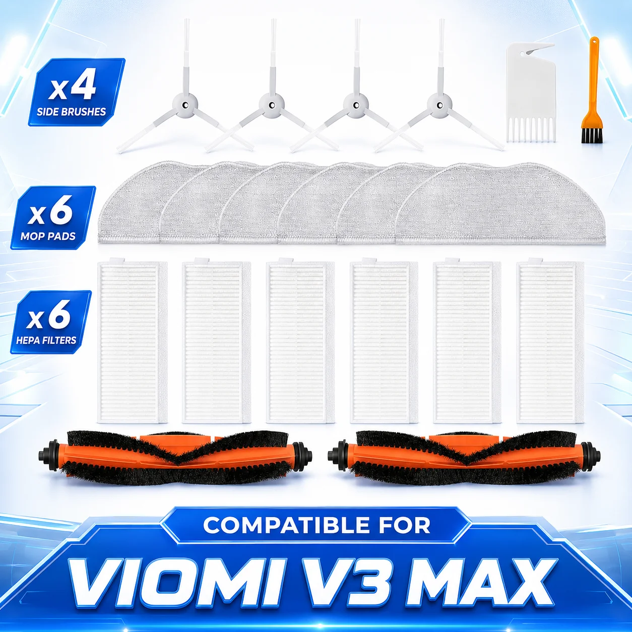 Für Xiaomi Viomi V3 Max Roboter Staubsauger Hauptseite Pinsel Hepa-Filter Mopp Lappen Ersatz Ersatzteile Zubehör V-RVCLM27B