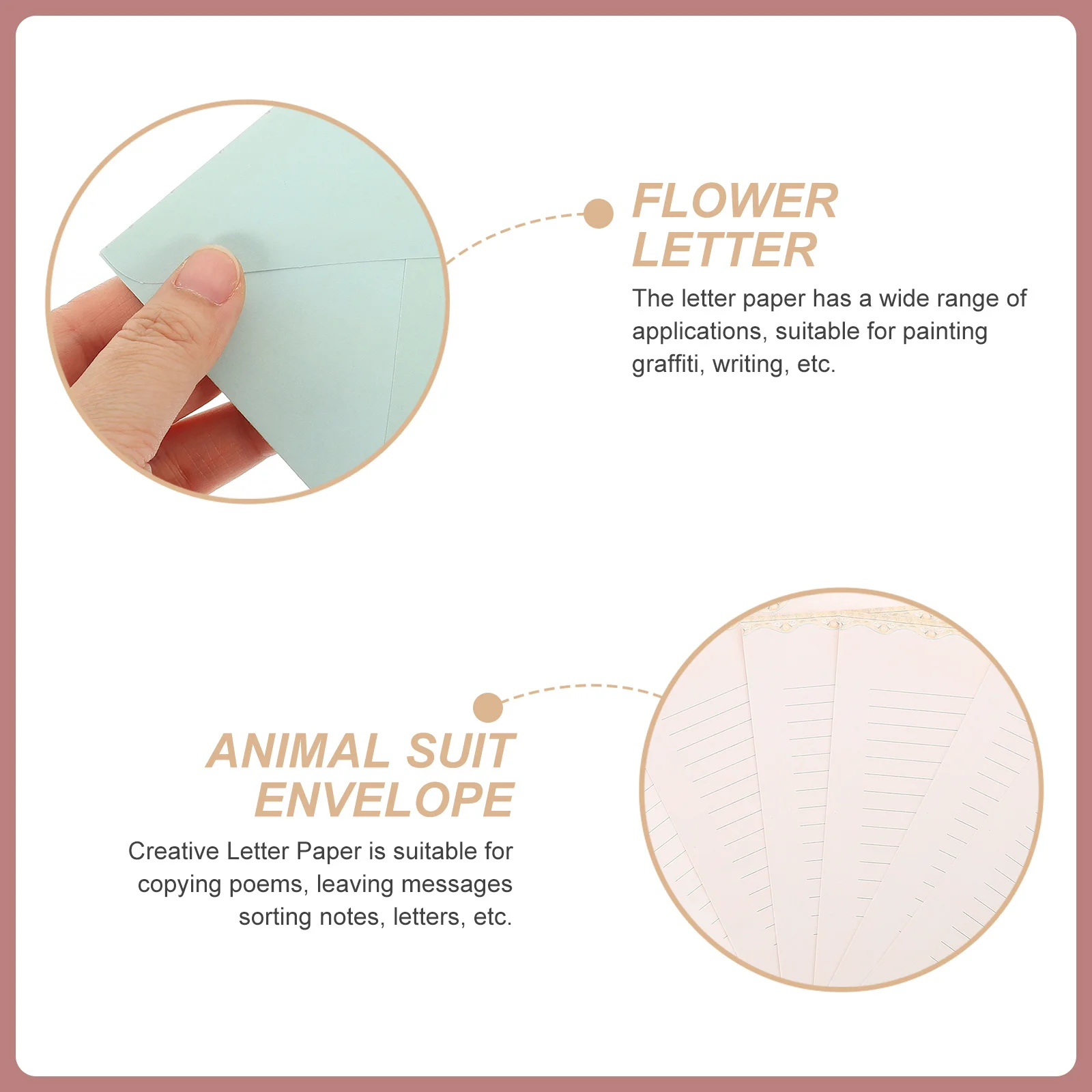 5 комплектов, набор конвертов с цветами и животными, толстый набор для письма формата А5, канцелярская бумага для письма, креативные заметки, декоративные письма