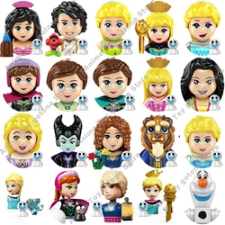 Disney Anime Mini Bricks Princess Anna CY1013 Models Beautiful Figures Head Accessories Building Blocks Friend Toys for Children