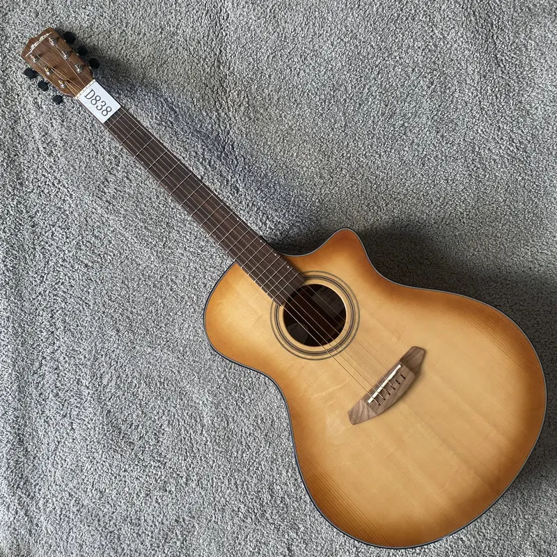 

D838 Genuine Zoller Electric&Acoustic Guitar All Solid with Shadow Pickups Spruce+Africa Mahogany Logo Changed from Breedlove