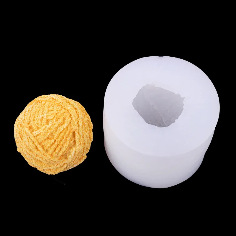 3D Wool Ball Mousse Cake Mold Round French Dessert Chocolate Silicone Abrasive Tool 19-315 image 2