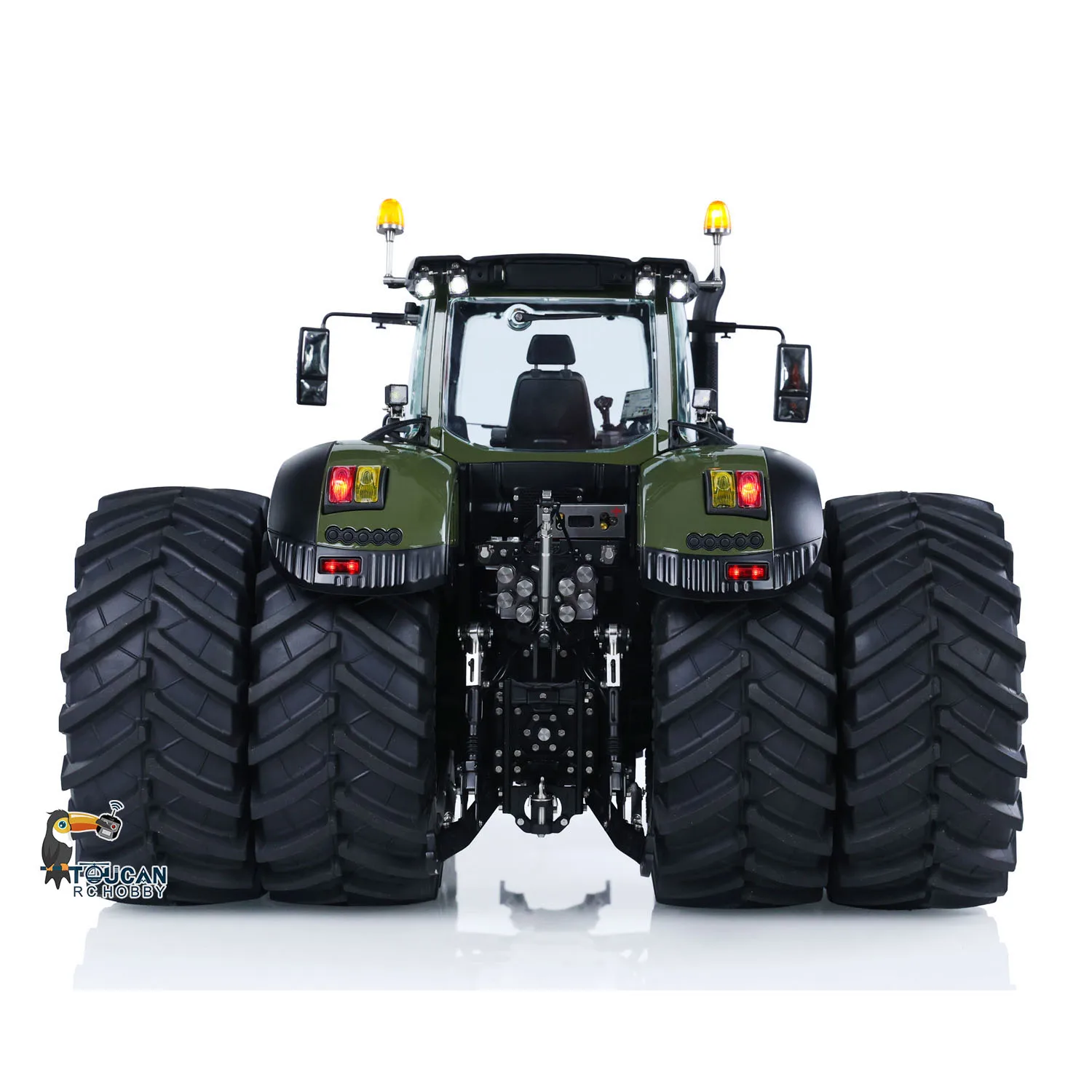 LESU Metalowy Model Ciągnika Hydraulicznego RC 1/14 AOUE 1050 4x4 Zdalnie Sterowany Ciężarówka Rolnicza Podwójne Koła Radio Frsky XE Bateria Dym