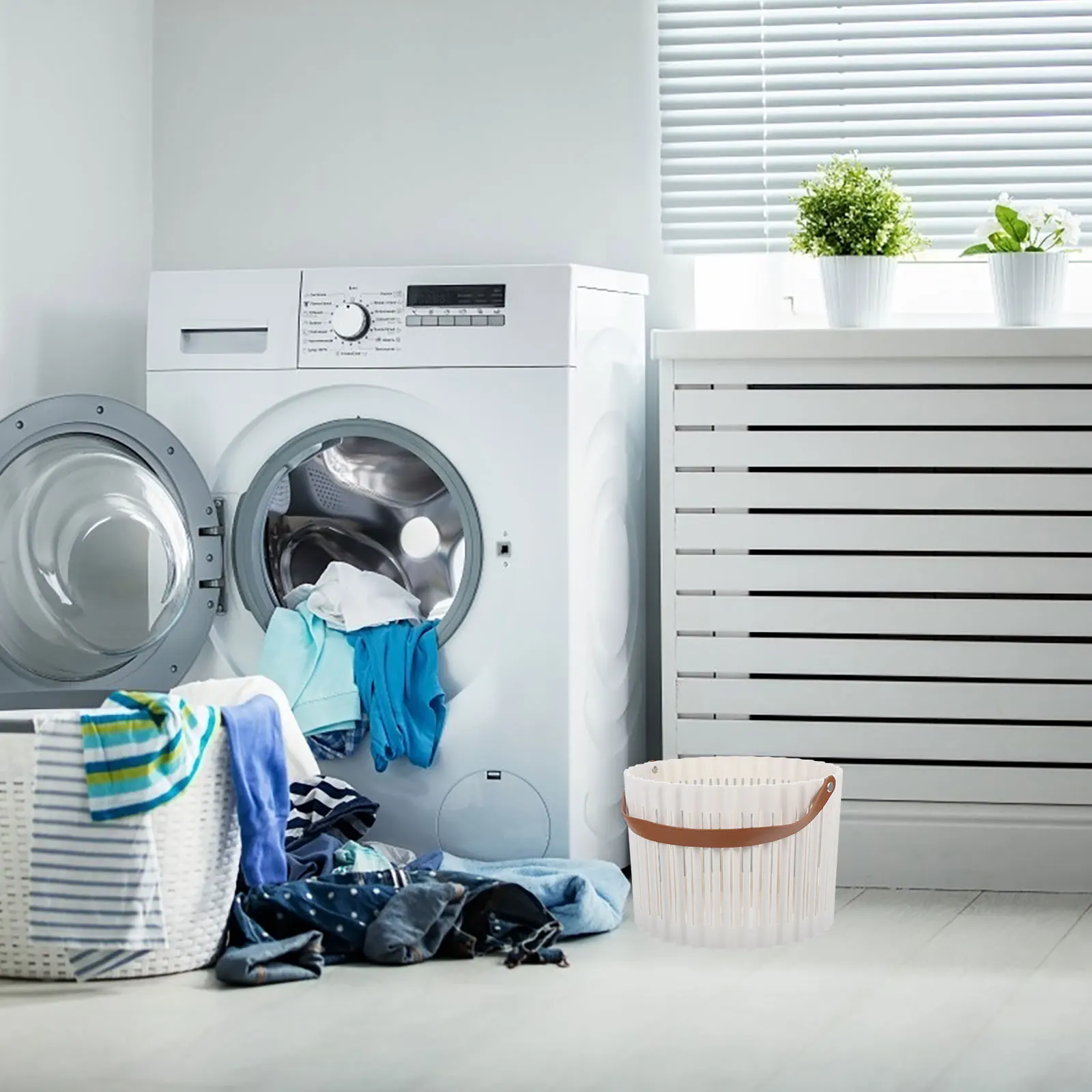 

Portable Laundry With Handle Storage Baskets For Bathroom Bedroom Clothes Hamper Reusable Plastic Clothes Basket Organizer