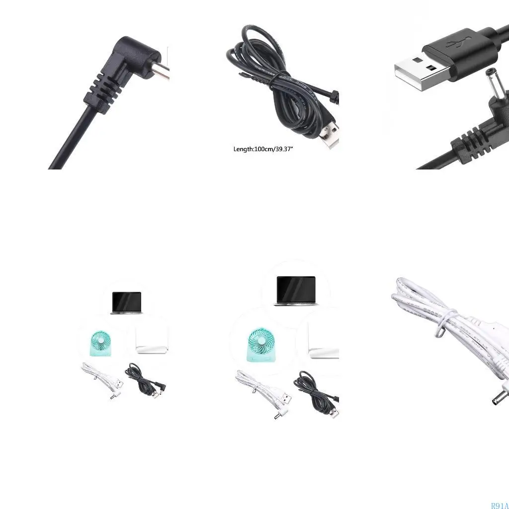 R91A 1M USB a per 3.5x1.35mm cavo alimentazione a 90 gradi per luci USB Vel USB Orologi cartoon orologi radiatori