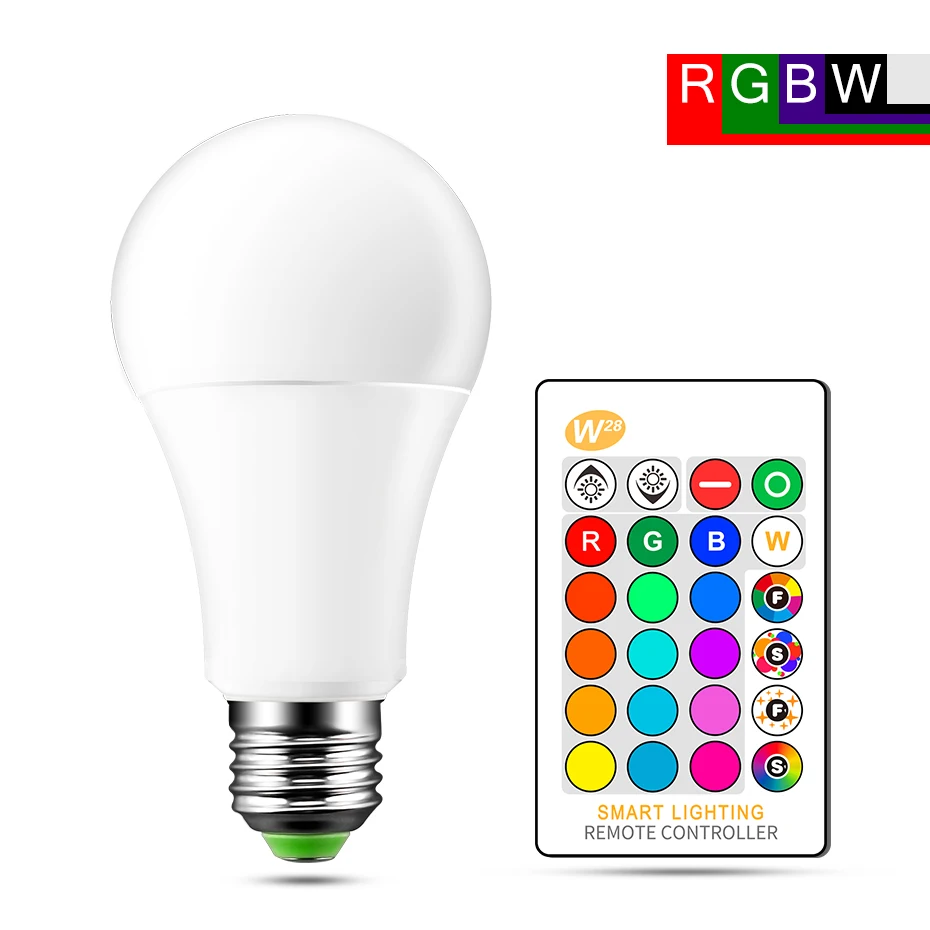 

E27 RGB Light Bulbs Color Changing LED Light Bulb 16 Color Remote Control Dimmable Lamp AC 220V AC 110V with Memory Function