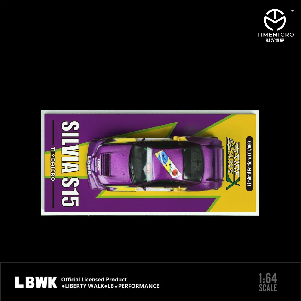 TimeMicro 1:64 LBWK S15 Purple Flash No23 Diecast Model Car