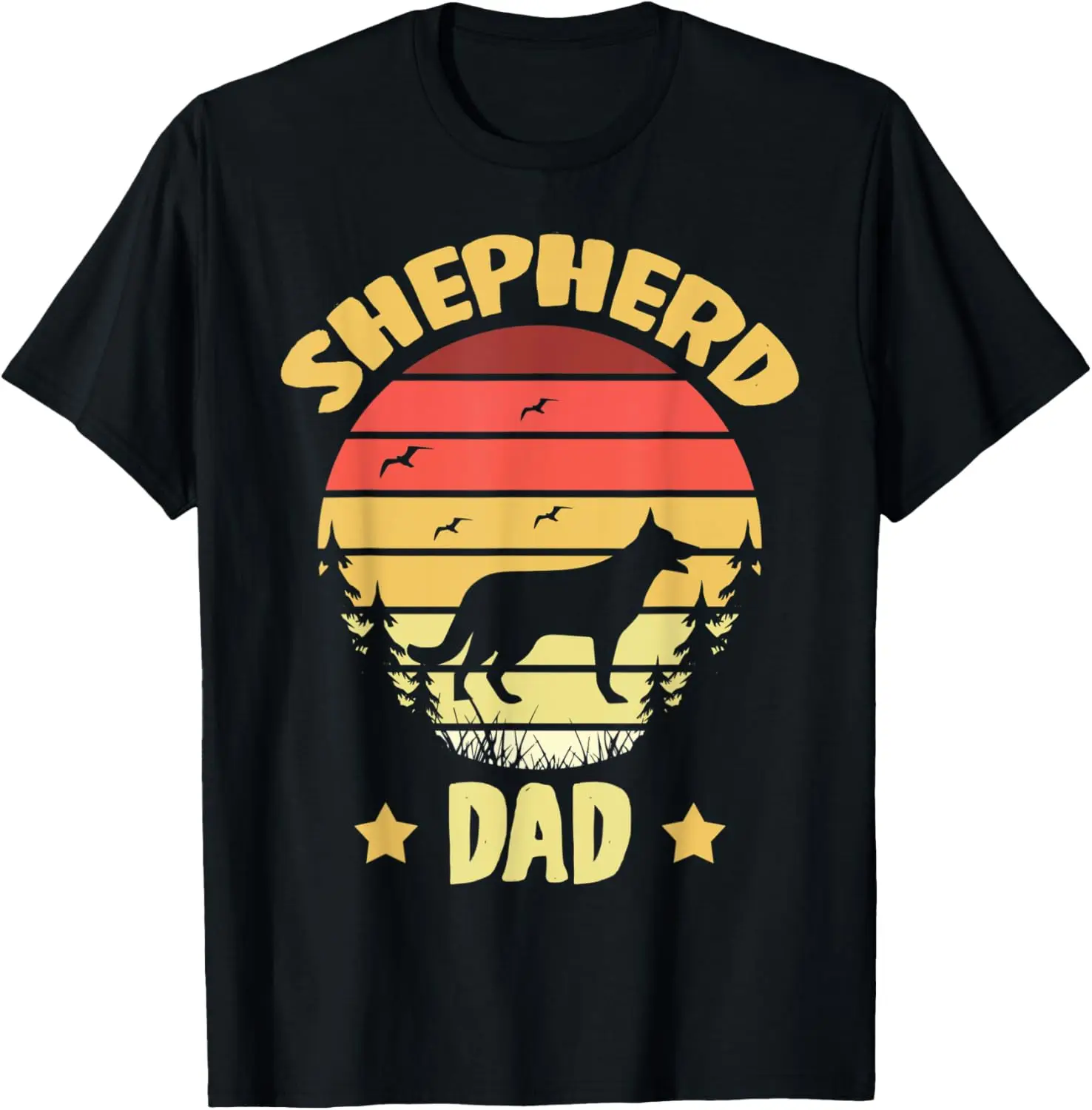 Mens German Shepherd Dad - Dog Lover Retro Vintage Pet Owner T-Shirt