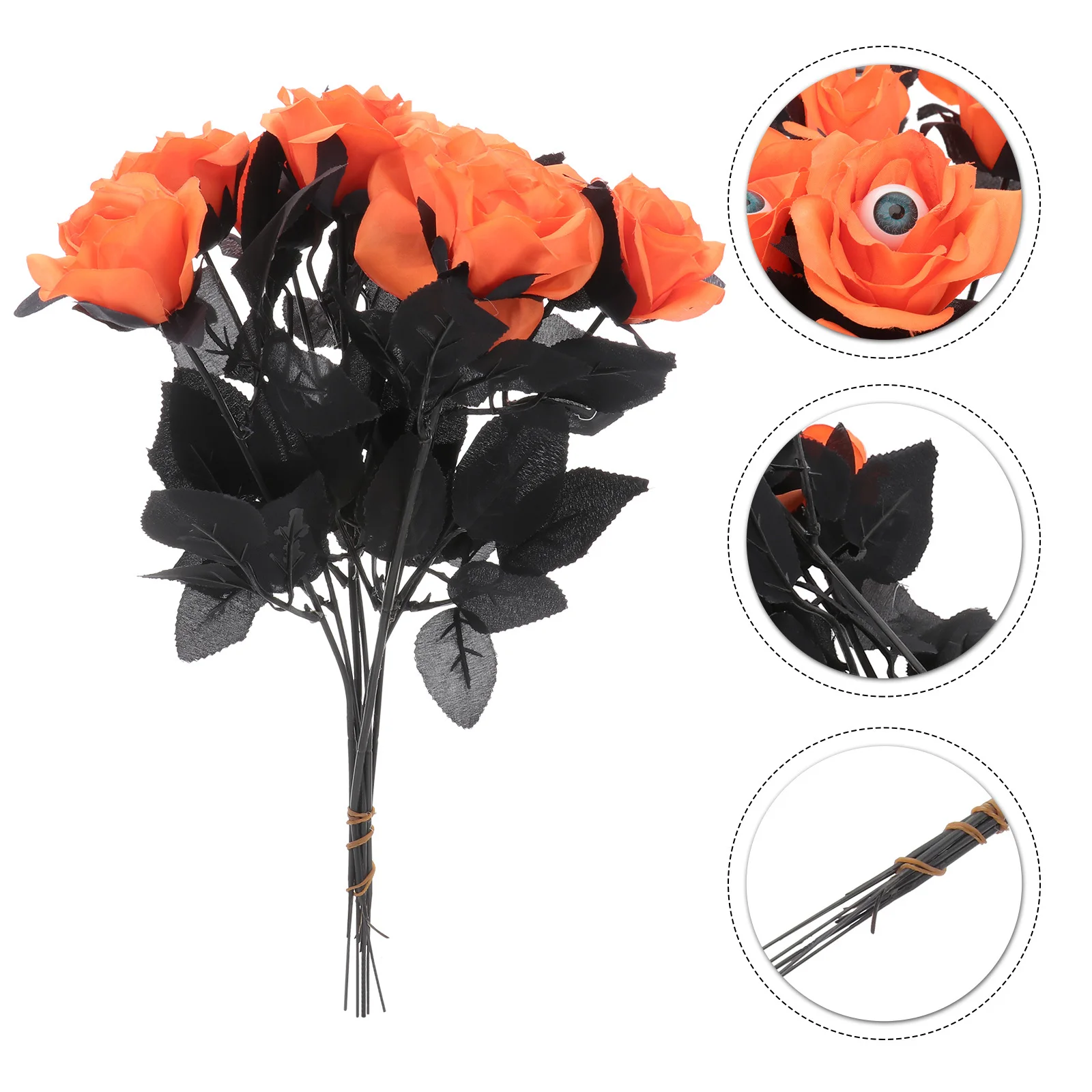

8Pcs Halloween Rose Eyeball Flower Fake Decoration Creepy Prop Party Room Supplies Eyeball Rose Flower Halloween Prop
