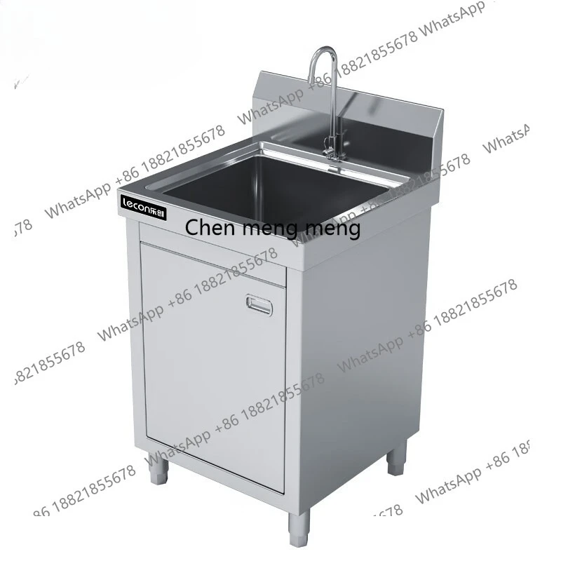 

Commercial Pool Cabinet Kitchen Vegetable Tableware Stainless Steel Cleaning Pool Integrated Luxury Pool Cabinet