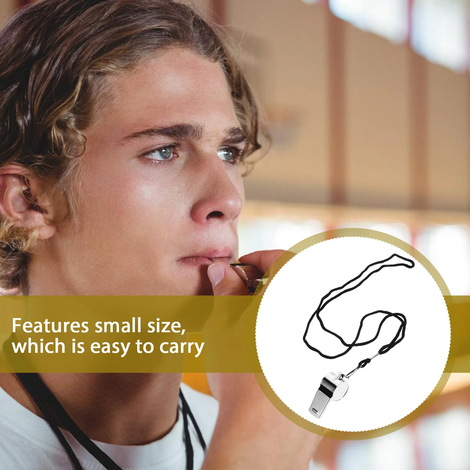 Stainless Steel Whistle Small Portable Emergency Survival Sports Safety Referee Outdoor Loud Whistle For Teacher Pe Gym