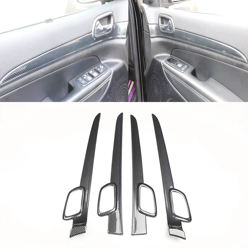 LHD RHD Für Jeep Grand Cherokee 2014 2015 ABS CarbonFiber Auto innere griff schüssel abdeckung Tür streifen Innen Zubehör