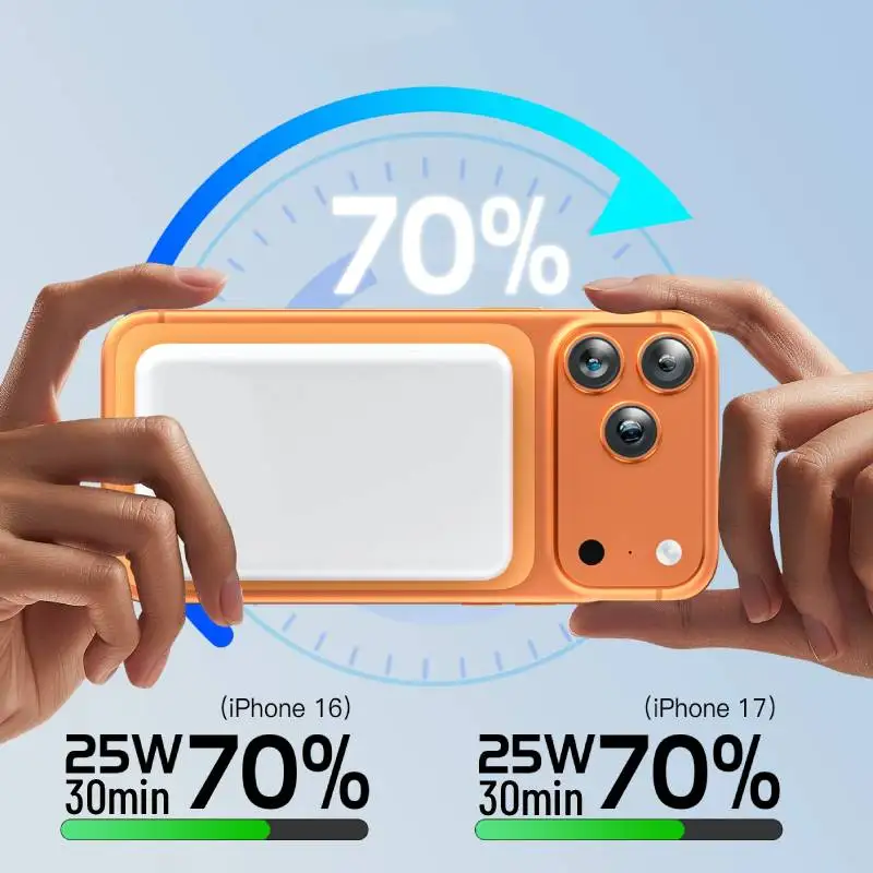 Magnetisches kabelloses Ladegerät 10000 mAh: 15 W PD-Schnelllade-Powerbank für die iPhone 16/17, 15/14/13/12-Serie