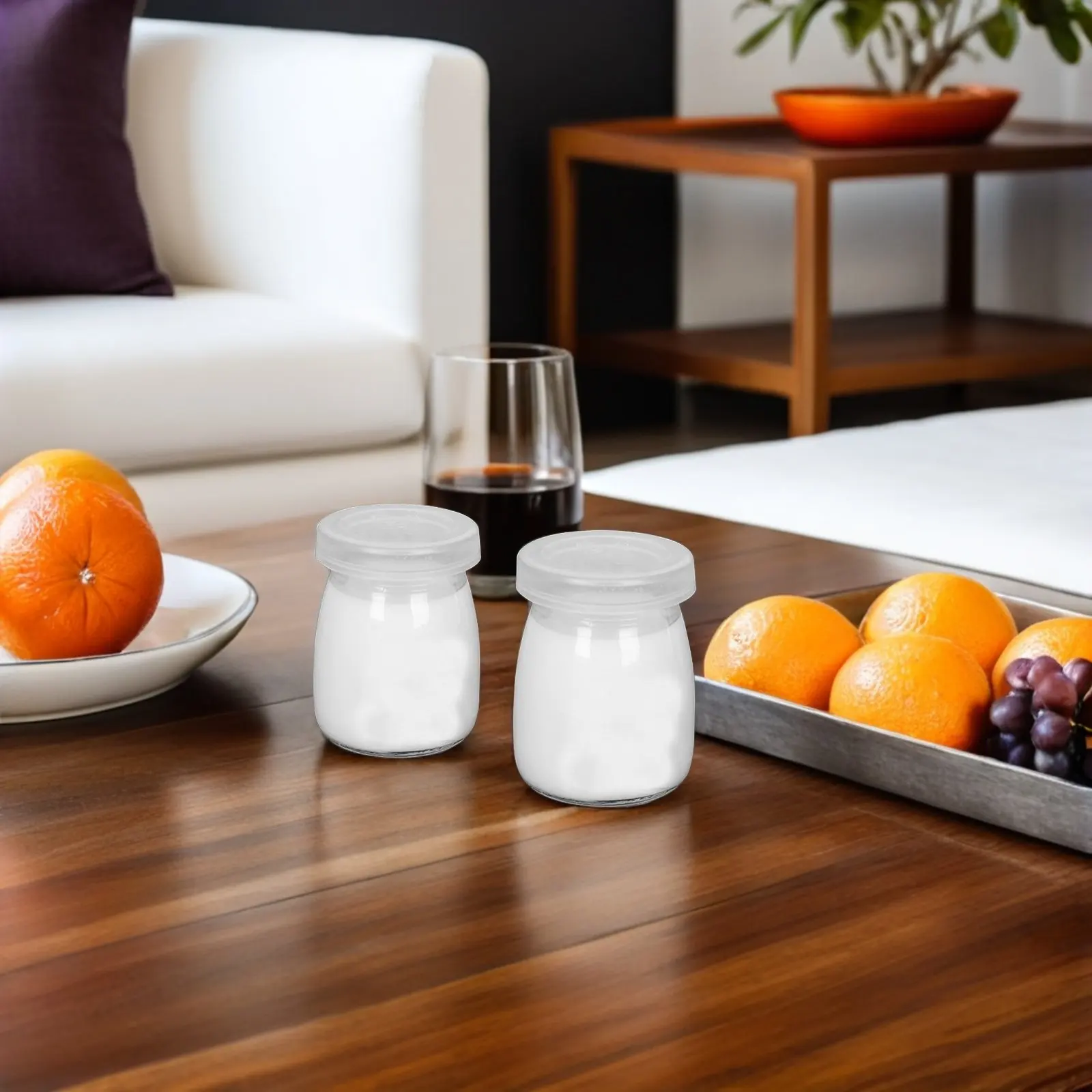 

20Pcs Yogurt Pudding Glass Bottle Clear Mini Jars Lids Heat Resistant Reusable Dessert Containers for Mousse Jelly Preservation