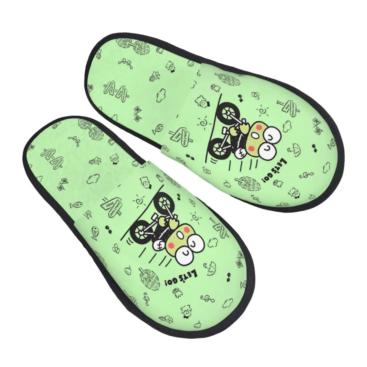 

Удобные тапочки KeroKeroKeroppi на заказ с эффектом памяти, женские домашние туфли для отеля с большими глазами