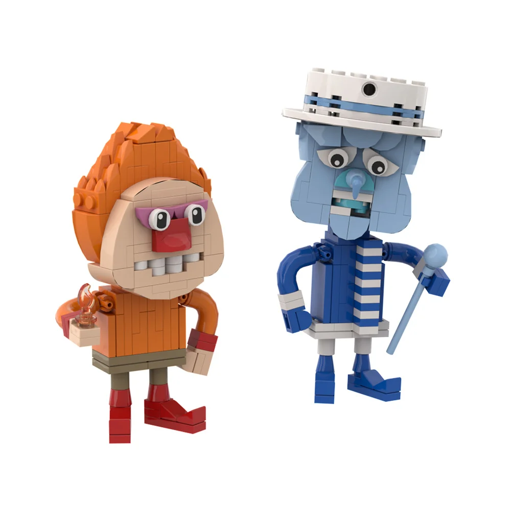 

MOC Snow Miser And Heat Miser Building Blocks Model Christmas Elves Action Figures Bricks DIY Assembly Toys Kids Birthday Gifts