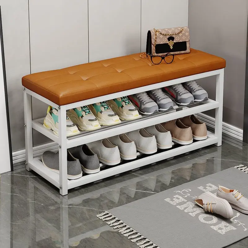 Home S18 door rest shoe rack simple multi-layer storage shoe cabinet can sit iron soft bag multi-functional shoe stool