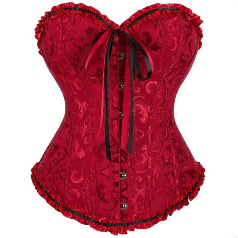 女性用の49meコルセットトップウエストバンドシャーリングシャーリングシャーリング官能的なアンダーバストレースアップ