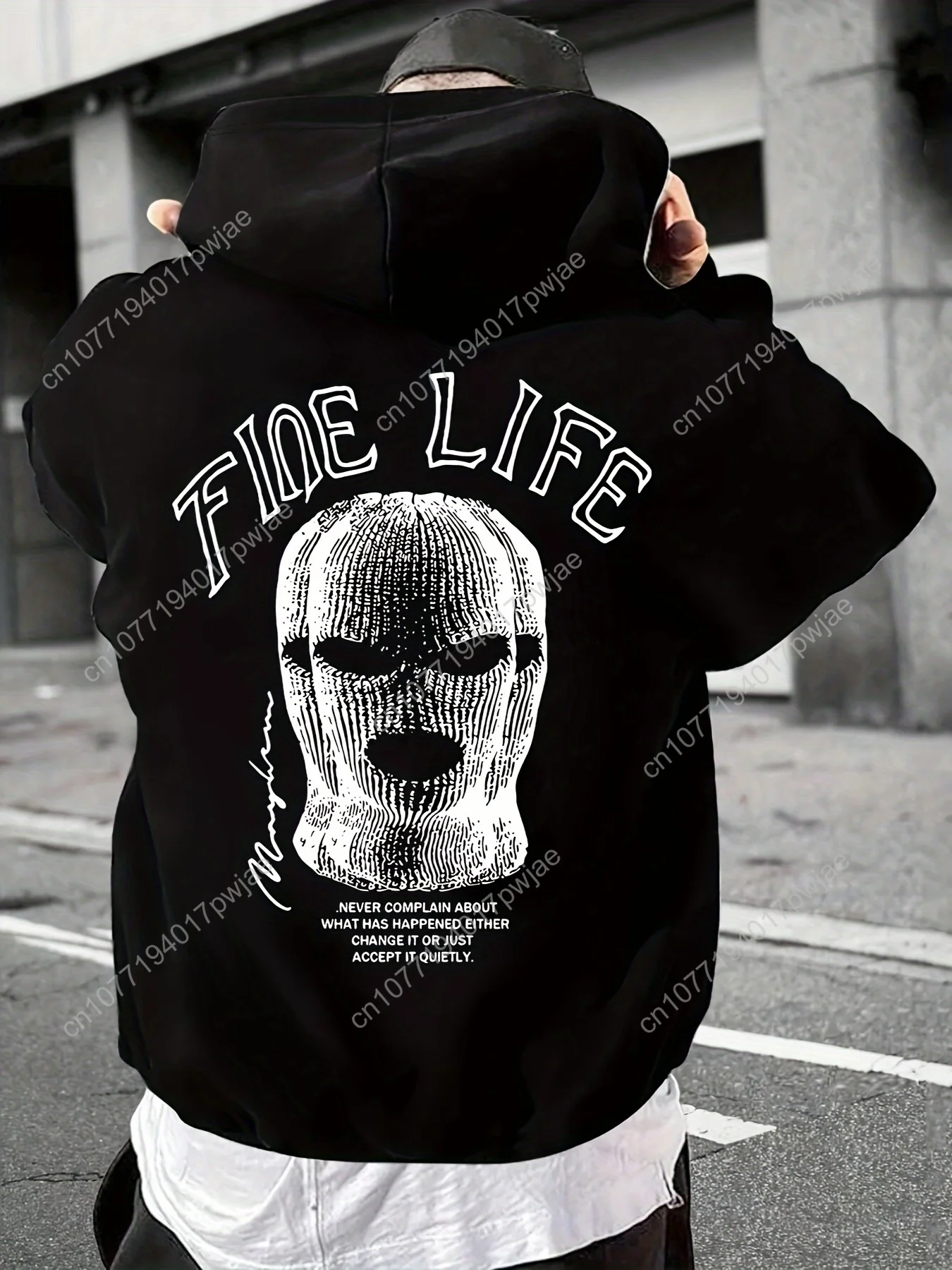

Men'S Autumn And Winter Hooded Sweatshirt with a Print Mask Design, a Trendy And Versatile Loose-Fitting Hoodie for Men.